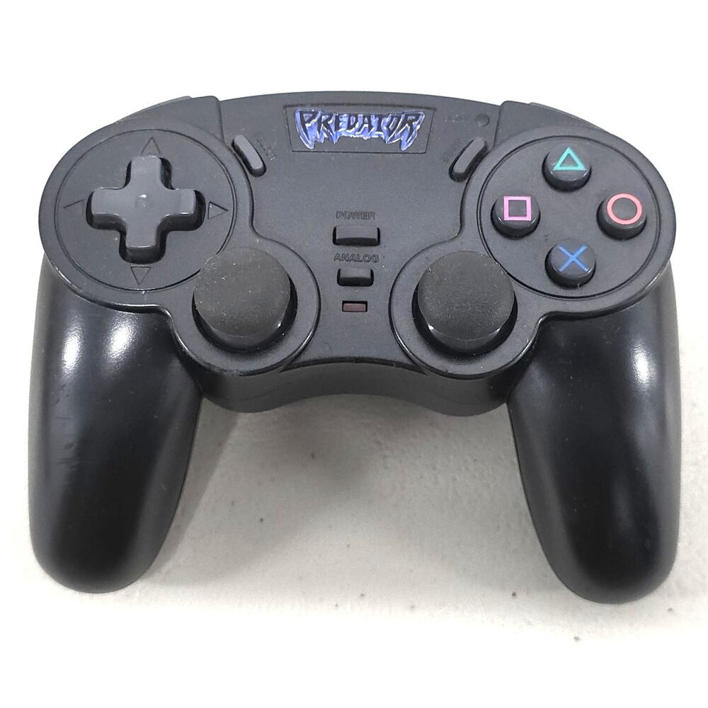 Predator Wireless PS2 Controller Black No Receiver AS IS Parts Repair
